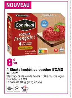 Croque Gel 4 Steaks hachés du boucher 5%MG offre