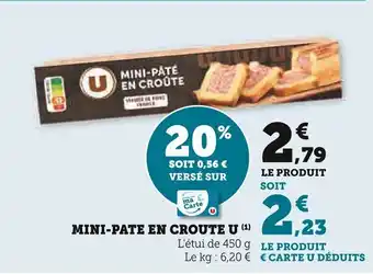 Super U Mini-pate en croute u offre