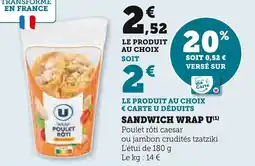 Super U Sandwich wrap u offre