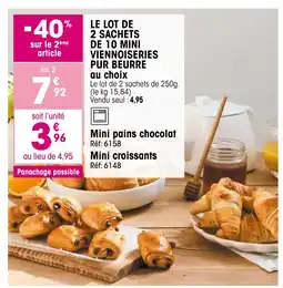 Croque Gel Le lot de 2 sachets de 10 mini viennoiseries pur beurre offre