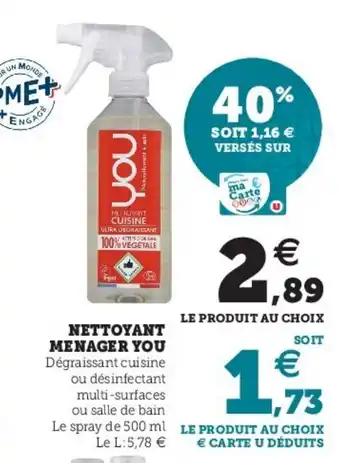 Super U Nettoyant menager you offre