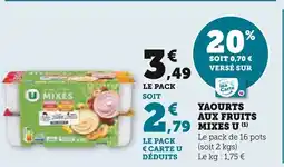 Super U Yaourts aux fruits mixes u offre