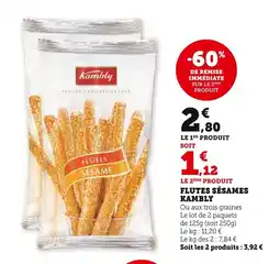 Super U Flutes sesame kambly offre