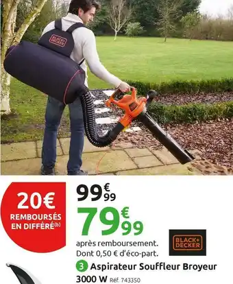 Mr Bricolage Black + decker aspirateur souffleur broyeur gw3031bp black + decker offre
