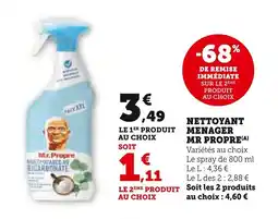 Super U Nettoyant menager mr propre offre