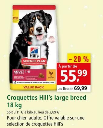 Maxi Zoo Hill‘s croquettes large breed offre