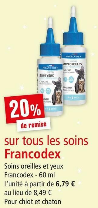 Maxi Zoo Francodex bon plan sur tous les soins de la marque francodex offre