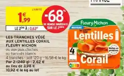 Intermarché Les tranches végé aux lentilles corail fleury michon offre