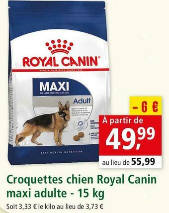 Maxi Zoo Royal canin croquettes chien maxi adulte offre