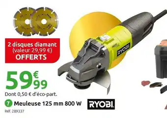Mr Bricolage Ryobi meuleuse 125 mm rag800g offre