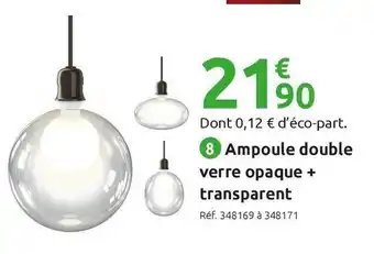 Mr Bricolage Ampoule double verre opaque + transparent offre