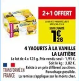 Supeco 4 yaourts à la vanille la laitière offre