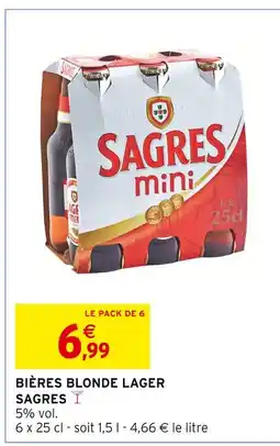 Intermarché SAGRES Bières blonde lager offre