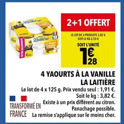 Supeco La Laitière 4 yaourts à la vanille offre