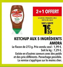 Supeco Amora Ketchup aux 5 ingrédients offre