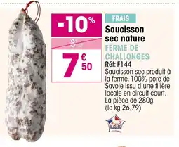 Croque Gel Saucisson sec nature offre