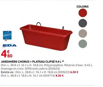 Rural Master EDA Jardinière chorus + plateau clipsé offre