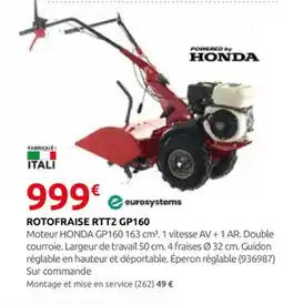 Rural Master Rotofraise rtt2 gp160 offre