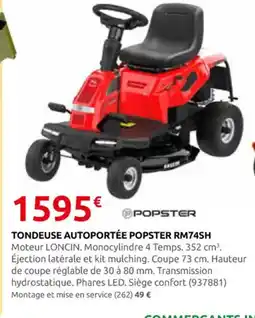 Rural Master Tondeuse autoportée popster rm74sh offre