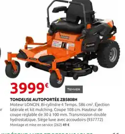 Rural Master Tondeuse autoportée zb5808h offre