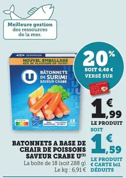 Maximarché Batonnets a base de chair de poissons saveur crabe u offre