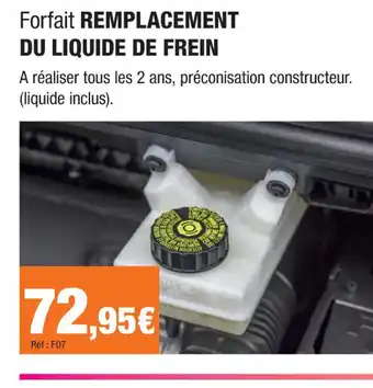 Autobacs Forfait remplacement du liquide de frein offre