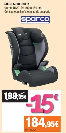 Autobacs Siège auto isofix offre