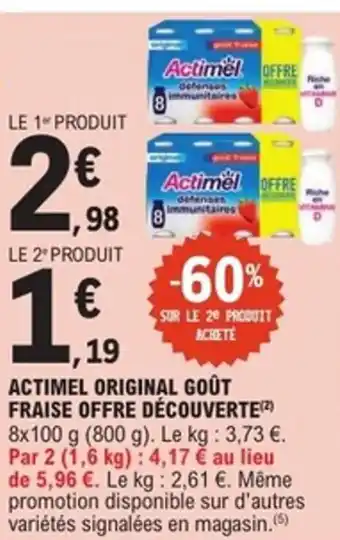 E.Leclerc Express ACTIMEL original goût fraise offre découverte offre