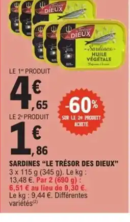E.Leclerc Express LE TRÉSOR DES DIEUX Sardines offre