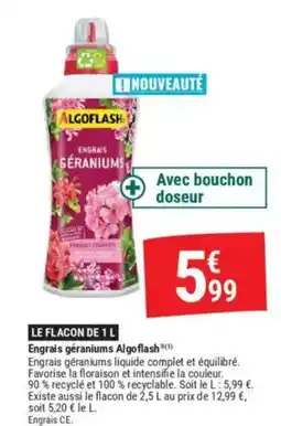 Gamm vert Engrais géraniums Algoflash offre