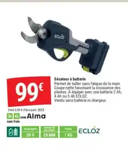 Gamm vert Sécateur à batterie offre