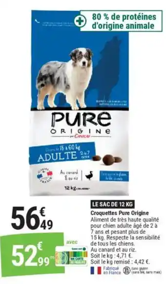 Gamm vert Croquettes Pure Origine offre