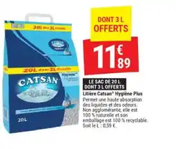 Gamm vert Litière Catsan Hygiène Plus offre