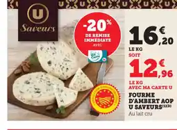U Express Fourme d'ambert aop u saveurs offre