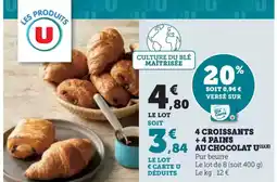 U Express 4 croissants + 4 pains offre