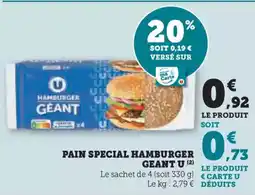 U Express Pain special hamburger offre