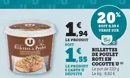 U Express Rillettes de poulet roti en cocotte u offre