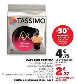 U Express TASSIMO Cafe l'or offre