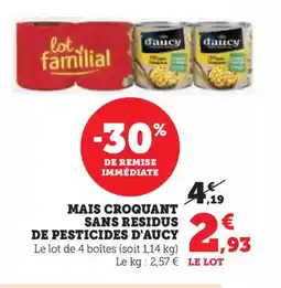 U Express D'AUCY Mais croquant sans residus de pesticides offre