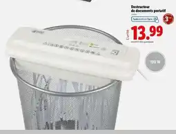 Lidl Destructeur de documents portatif offre