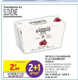 Intermarché Hyper Siggi's Skyr à la Framboise offre