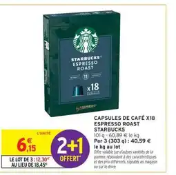 Intermarché Hyper Capsules de Café x18 Espresso Roast Starbucks offre