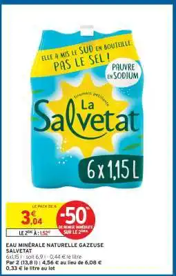 Intermarché Hyper Eau Minérale Naturelle Gazeuse Salvetat offre