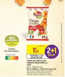 Intermarché Hyper Chips de Lentilles Tomate Mozzarella Vico offre