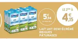 Intermarché Contact Lait UHT Demi-Écrémé Briques Pâturages offre