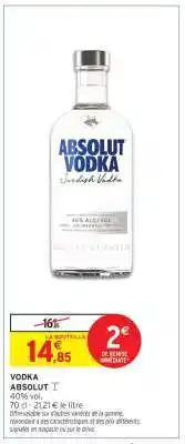 Intermarché Contact Vodka Absolut offre