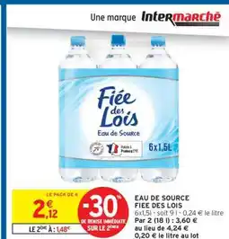 Intermarché Contact EAU DE SOURCE FIEE DES LOIS offre