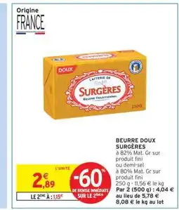 Intermarché Contact Beurre Doux SurgÚres offre