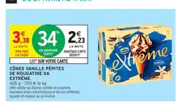 Intermarché Contact CÔNES VANILLE PÉPITES DE NOUGATINE X6 EXTRÊME offre