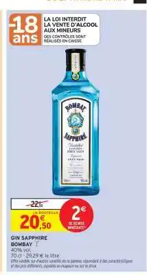 Intermarché Express GIN SAPPHIRE BOMBAY offre